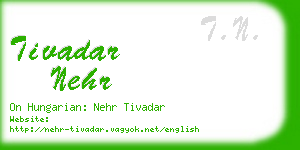 tivadar nehr business card